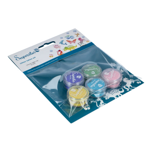 Superstar Glitterset Unicorn pastel voor Glitter tattoo - 5 x 5 ml