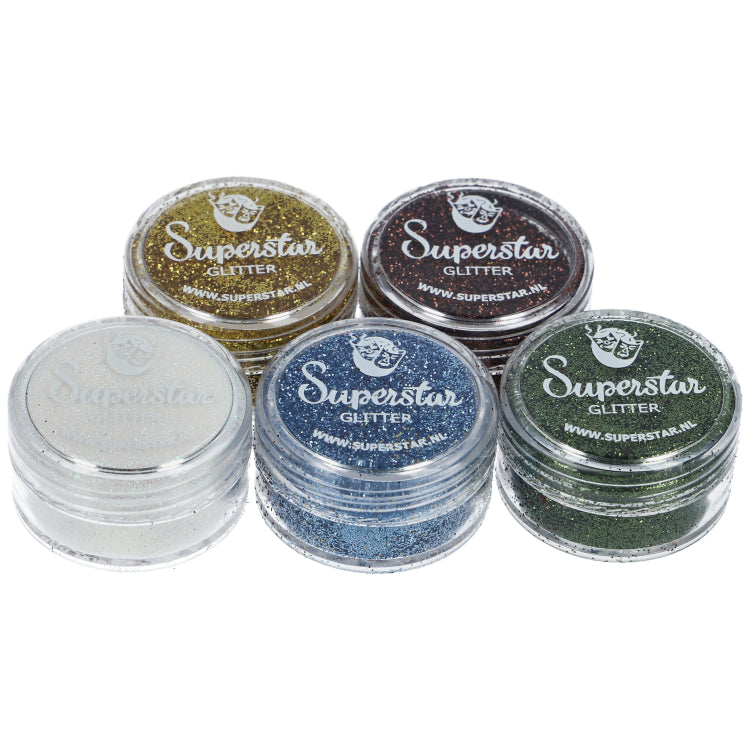 Superstar Glitterset Winter voor glitter tattoo - 5 x 5 ml