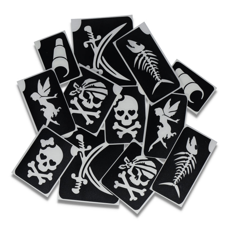 Superstar Glittertattoo Sjablonen Piraten (12st)