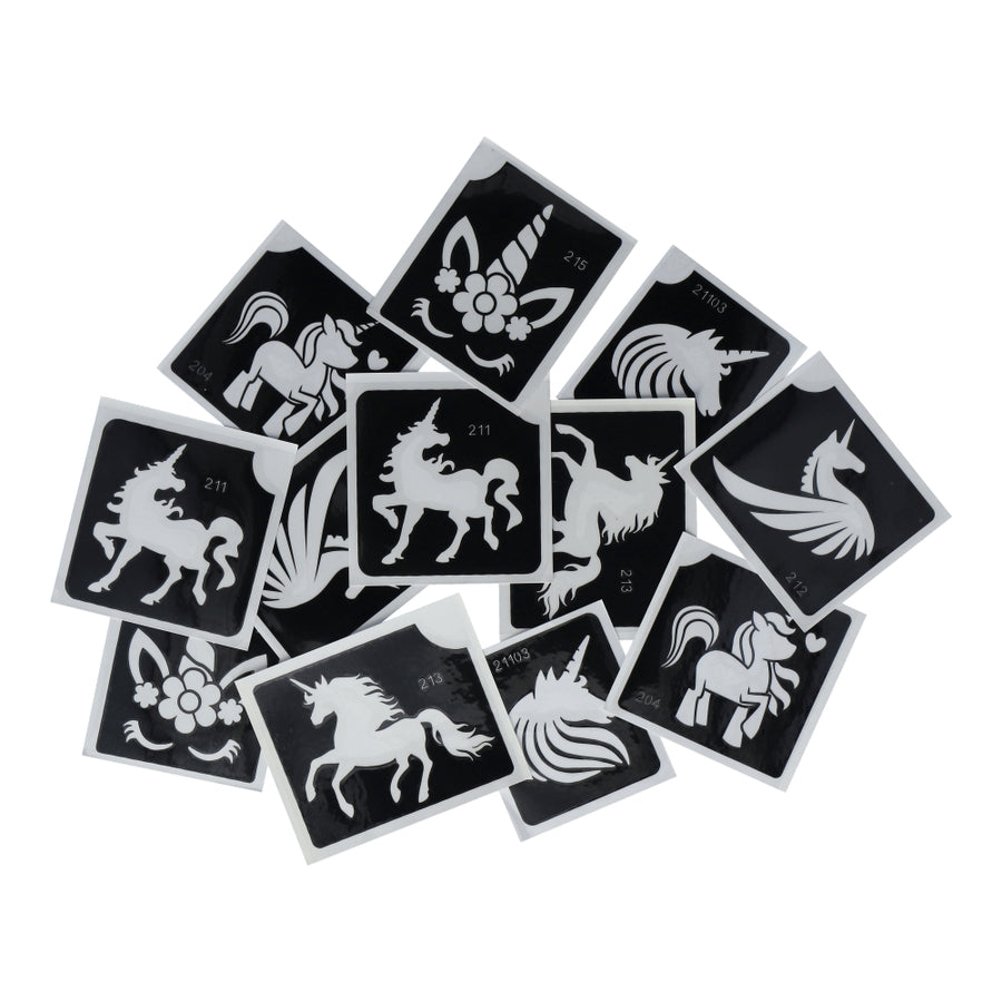 Superstar Glittertattoo Sjablonen Unicorn (12st)