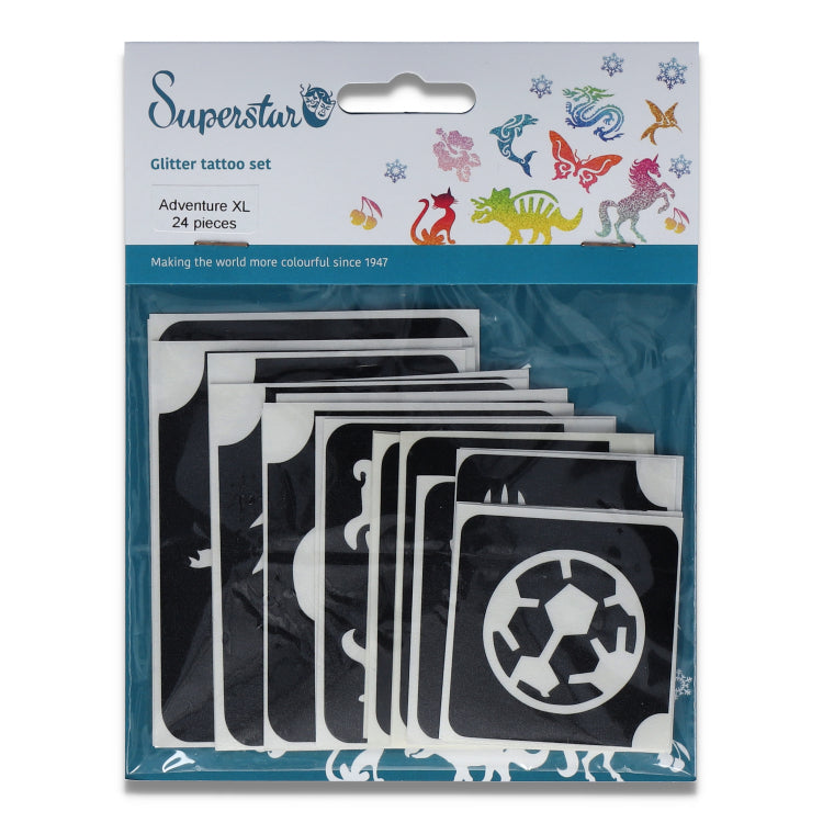 Superstar XL Glittertattoo sjablonen Adventure (24 st)