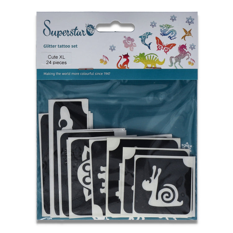 Superstar XL Glittertattoo sjablonen Cute (24 st)