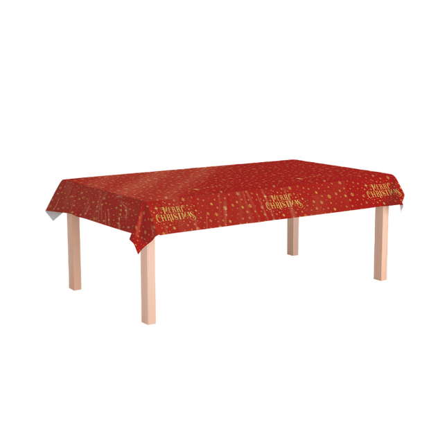 Kerst tafelkleed Merry Christmas - rood