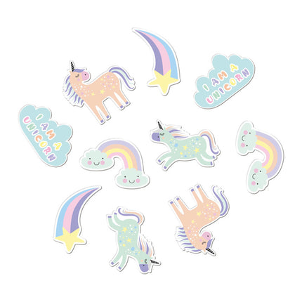 Unicorn Tafelconfetti XL regenboog - 45 stuks