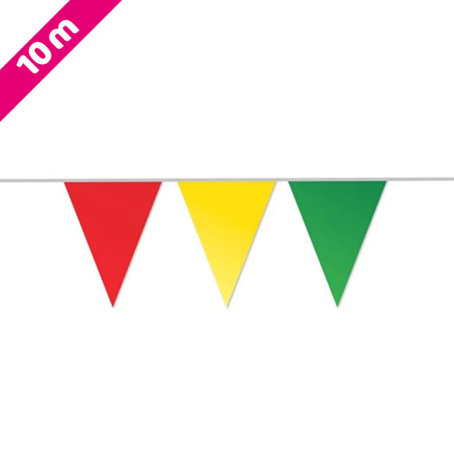 Vlaggenlijn - 10 meter - rood / geel / groen