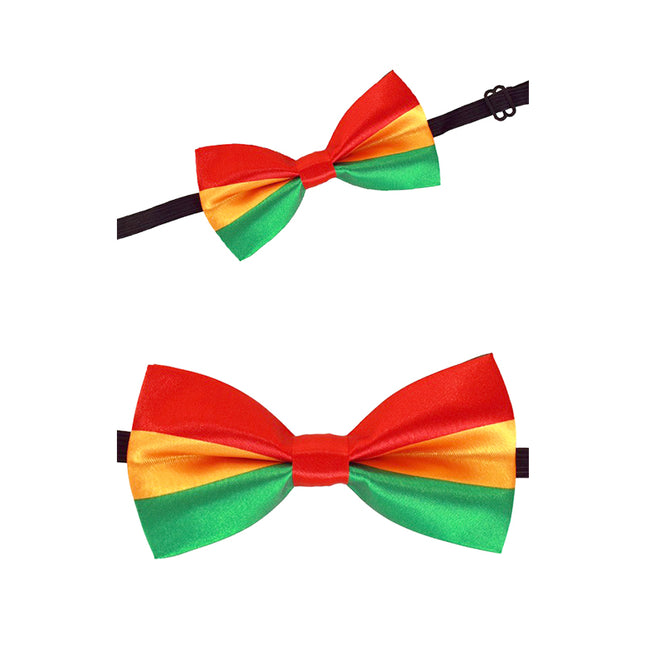 Carnaval vlinderdas rood/geel/groen