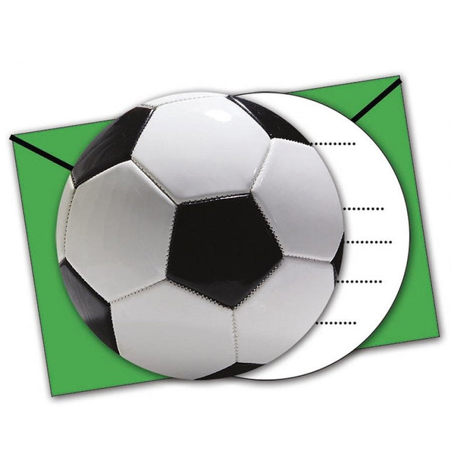 Voetbal Uitnodigingen en enveloppen - 6 stuks