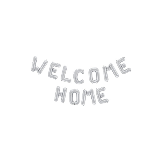 Folieballon - 40 cm - Welcome Home - zilver