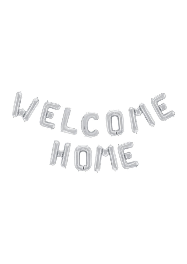 Folieballon - 40 cm - Welcome Home - zilver