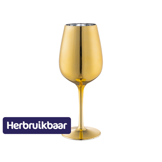 Gouden plastic wijnglas