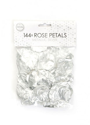 Rose petals silver metallic (144 pieces)