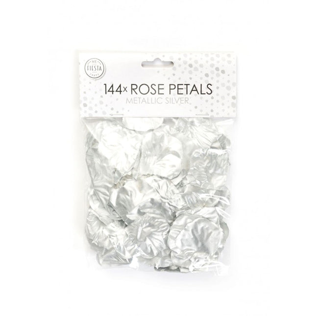 Rozenblaadjes zilver metallic (144 stuks)